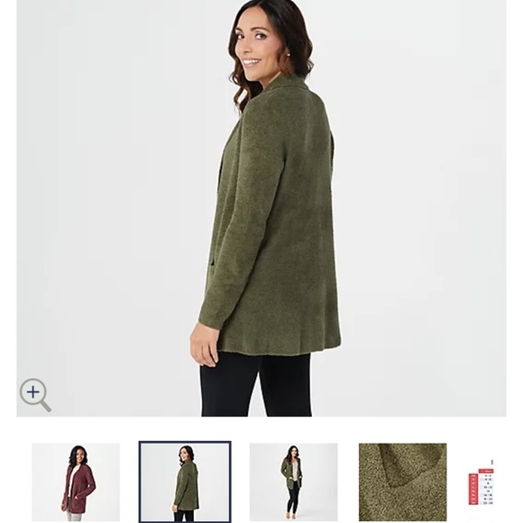 ✅Barefoot Dreams CozyChic Lite color in Carbon Blazer Cardigan - Picture 7 of 15